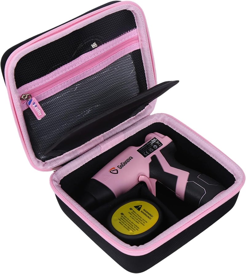 worfty Storage Case for GoGonova Cordless Glue Gun, Hard Waterproof Carrying Case for GoGonova 15s Fast Preheating 2Ah 4V Cordless Hot Glue Gun with Glue Gun Sticks Pocket, Pink, Case Only (Pink) - Image 1